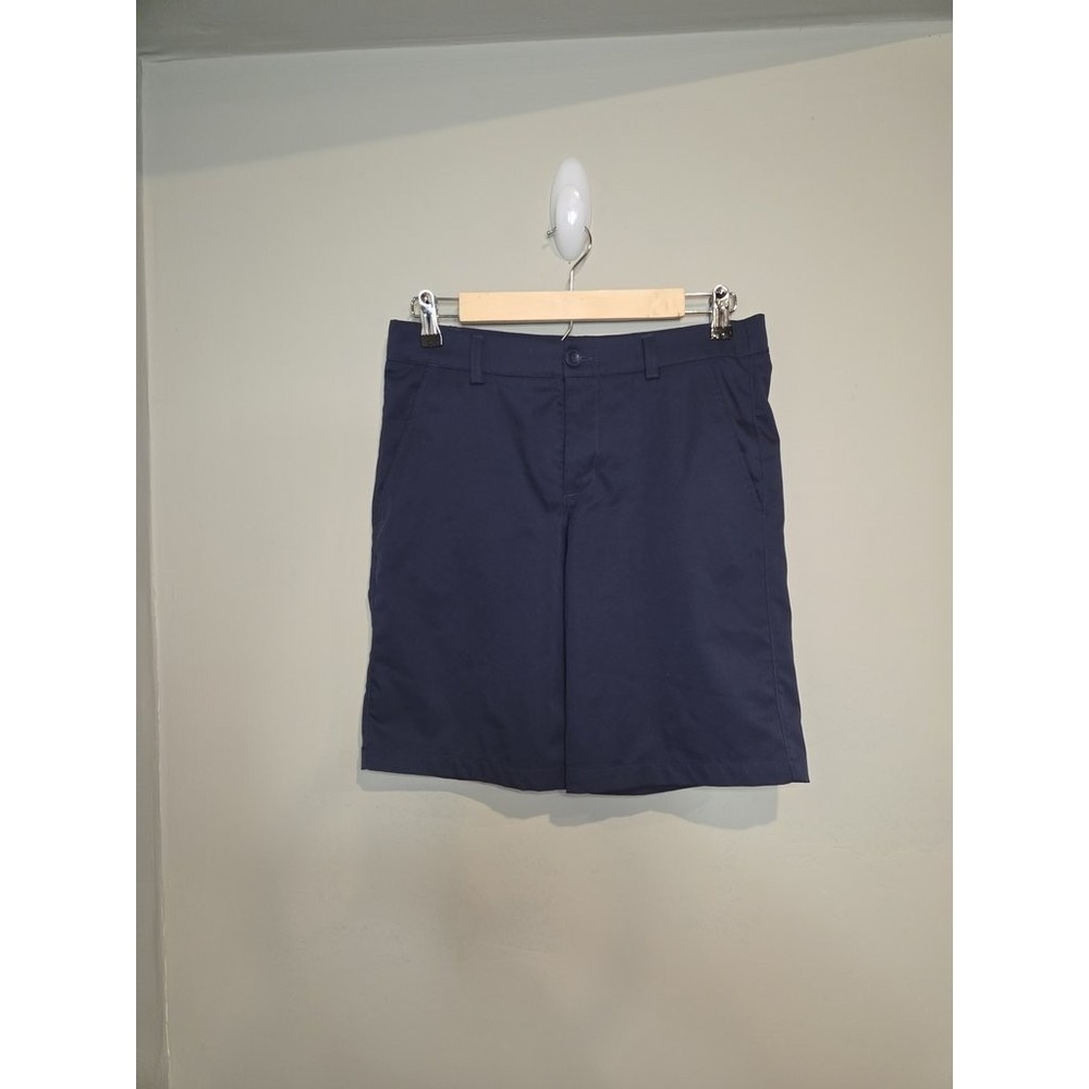 Under Armour Golf Shorts Youth L YL Navy Blue Flat Front Performance Athletic